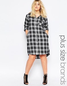 Платье-рубашка в клетку Missguided Plus