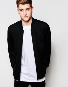 Куртка на молнии со вставкой из искусственной замши Jack &amp; Jones - Черный