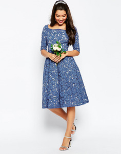 Кружевное платье для выпускного ASOS WEDDING - Синий