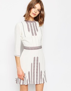Приталенное платье с вышивкой ASOS Premium - Мульти