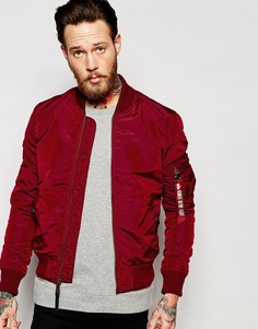 Бордовая куртка-пилот зауженного кроя Alpha Industries MA1 - Burgundy