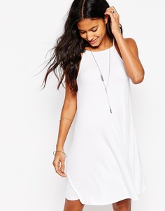 Свободное платье в рубчик ASOS - Белый