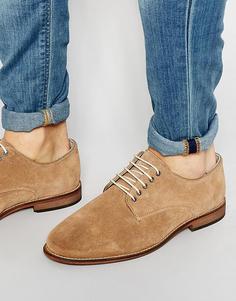 Замшевые туфли-дерби с подошвой натурального цвета ASOS - Stone