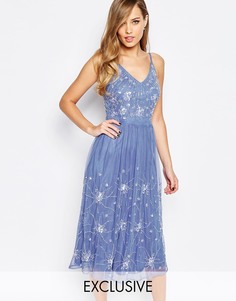 Платье миди с отделкой и бретельками Frock and Frill - Синяя лаванда