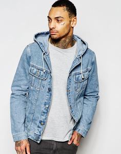 Джинсовая куртка с капюшоном ASOS - Синий