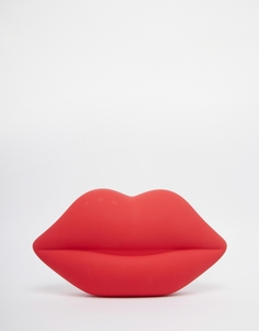 Красный клатч в форме губ Lulu Guinness - Красный