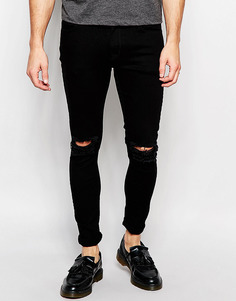 Черные джинсы скинни с разрезами на коленях Hoxton Denim - Черный