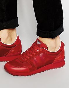Беговые кроссовки с логотипом Armani Jeans - Красный