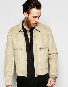 Бежевая куртка из искусственной замши ASOS - Stone