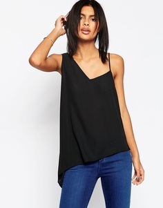 Асимметричный топ с бретелькой ASOS - Черный