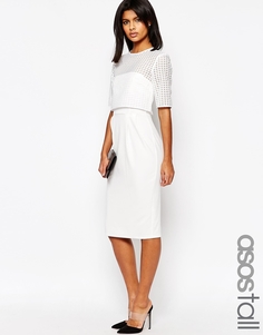 Платье с кружевным укороченным топом ASOS TALL - Белый