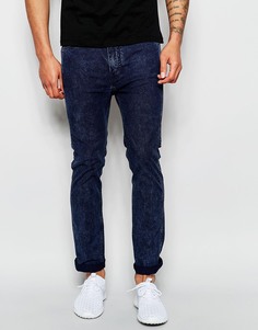 Черные выбеленные супероблегающие джинсы стретч Levi's Line 8 Sidewalk - Sidewalk
