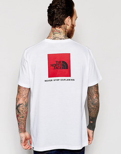 Футболка с красным квадратным логотипом The North Face - Белый