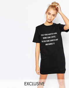 Трикотажное платье-футболка с принтом Adolescent Clothing - Черный