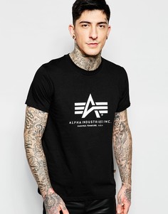 Черная футболка с логотипом Alpha Industries - Черный