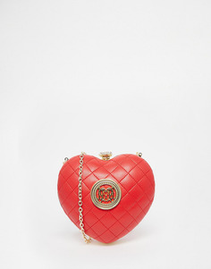 Стеганый красный клатч в форме сердца Love Moschino - 513 красный