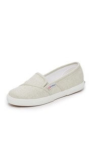 Льняные кроссовки без шнурков Superga