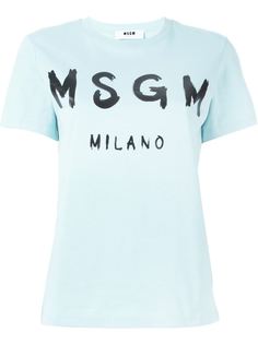 футболка с принтом логотипа  MSGM