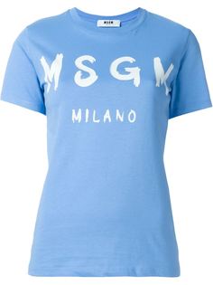 футболка с принтом логотипа  MSGM