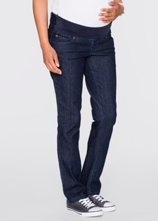 Мода для беременных: прямые джинсы с заниженной талией (темный деним) Bonprix