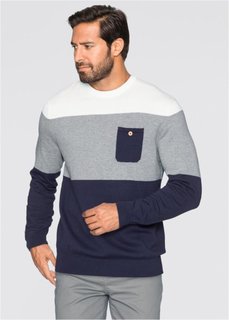 Пуловер Regular Fit (темно-синий в полоску) Bonprix