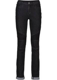 Байкерские брюки Skinny (темный деним) Bonprix