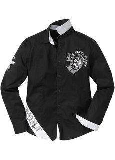 Рубашка с длинным рукавом Slim Fit (белый) Bonprix