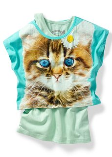 Футболка + танк-топ (2 изд.) (горячий ярко-розовый с рисунко) Bonprix