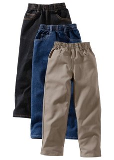 Непринужденные брюки (3 шт.), XXL (черный «потертый» + темно-сини) Bonprix