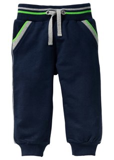 Мода для малышей: трикотажные брюки из биохлопка (2 шт.), Размеры  56/62-104/110 (светло-серый меланж/темно-сини) Bonprix