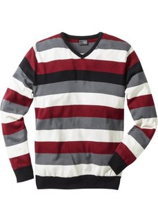 Пуловер Slim Fit (белый/серый/бирюзовый в полоск) Bonprix