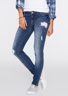 Джинсы Skinny (синий «потертый») Bonprix