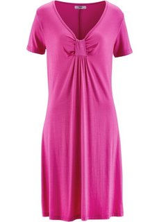 Трикотажное платье с коротким рукавом (темно-синий/белый в горошек) Bonprix