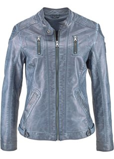 Куртка из искусственной кожи в потертом дизайне (серый) Bonprix