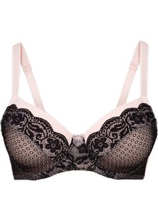 Бюстгальтер, чашка E (черный/цвет пудры) Bonprix