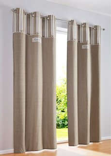Штора Зои (1 шт.), гофрированная тесьма (натуральный) Bonprix