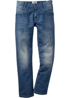 Джинсы Regular Fit Straight, низкий + высокий рост (U + S) (голубой) Bonprix
