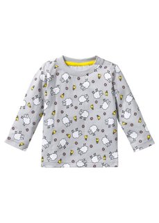 Для малышей: футболка из биохлопка с длинным рукавом (2 шт.), Размеры  44/50-80/86 (лимонно-желтый/серебристый мат) Bonprix