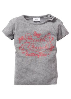 Мода для малышей: футболка + комбинезон из биохлопка (2 изд.), Размеры  56/62-104/110 (светло-серый меланж/нежный ярк) Bonprix