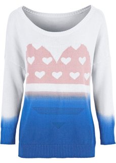 Вязаный пуловер (синий/антрацитовый с рисунком ) Bonprix