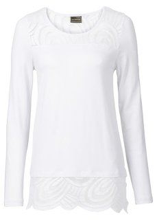 Футболка с кружевом (баклажановый) Bonprix