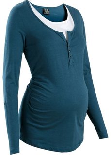 Мода для беременных: футболка с длинными рукавами и функцией кормления (серо-коричневый) Bonprix