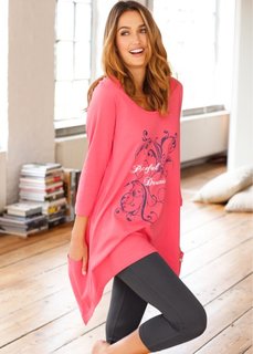 Пижама-капри (ярко-розовый с рисунком) Bonprix