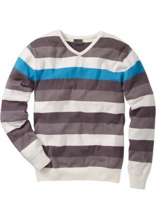 Пуловер Slim Fit (белый/черный/темно-красный в п) Bonprix