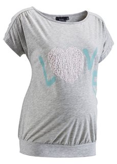 Мода для беременных: футболка с принтом сердечка (черный) Bonprix