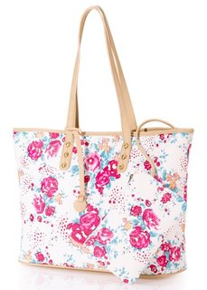 Шопер с цветочным принтом (лиловый в цветочек) Bonprix