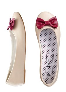 Балетки (бежевый/темно-красный) Bonprix