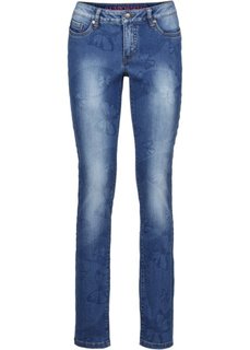Джинсы Skinny (голубой выбеленный с бабочками) Bonprix