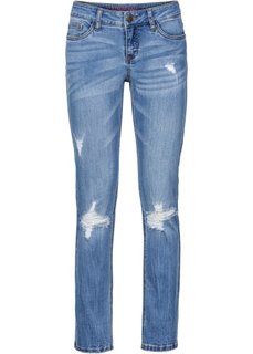 Укороченные джинсы Slim (синий «потертый») Bonprix