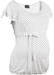Мода для беременных: праздничная футболка (небесно-голубой/белый в гороше) Bonprix